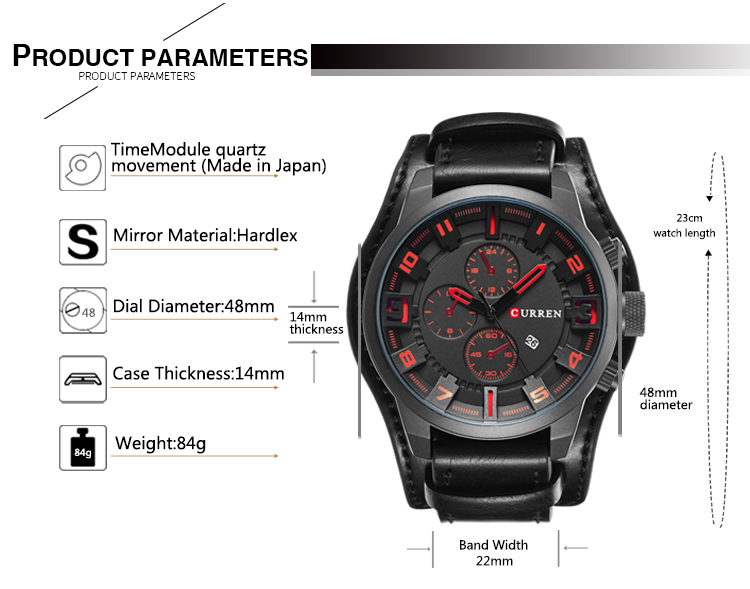 CURREN Men's Casual Business Watch with Date – detail 5