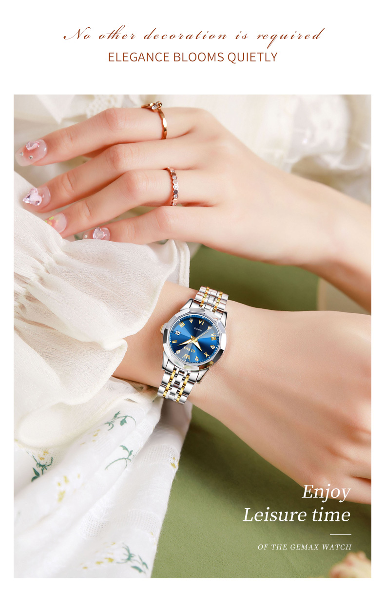 Women's Rhombus Mirror Quartz Watch – Stainless Steel, Luminous – detail 9