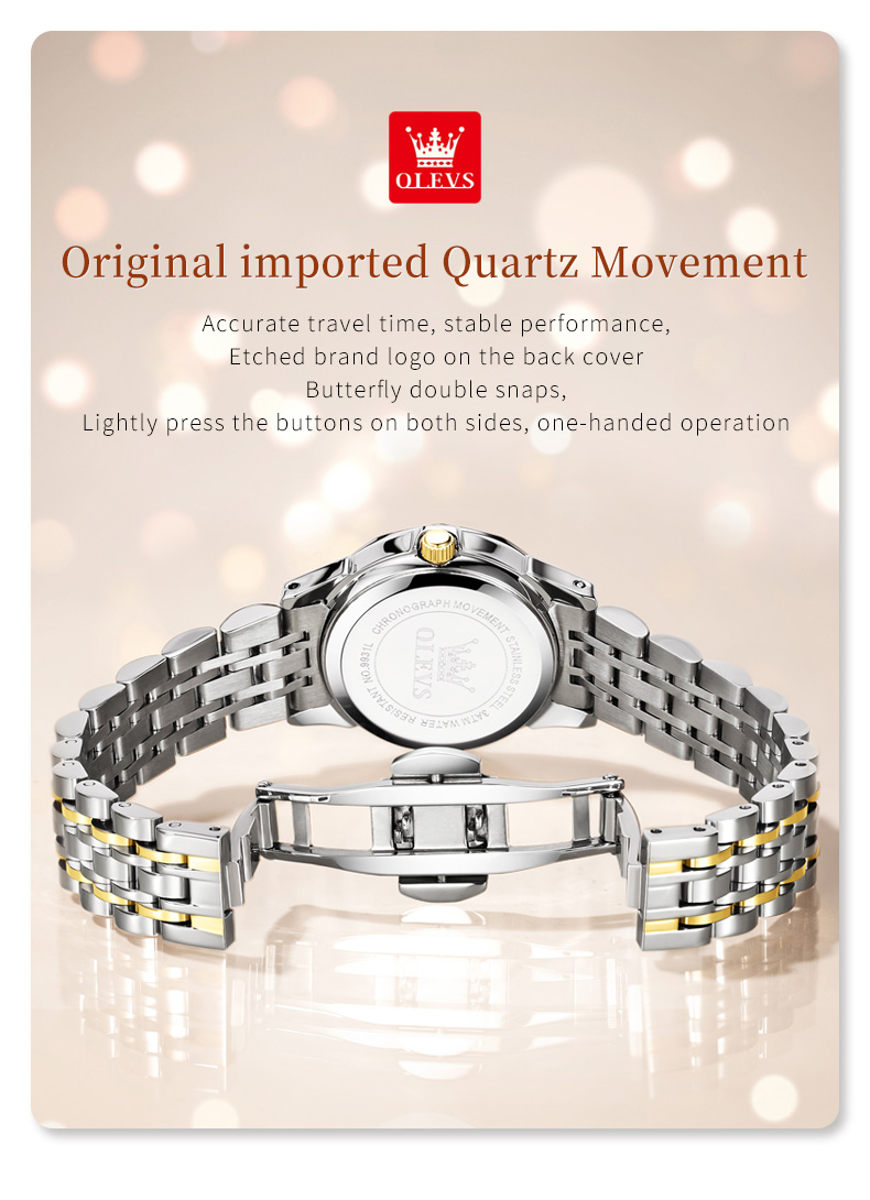 Women's Rhombus Mirror Quartz Watch – Stainless Steel, Luminous – detail 5