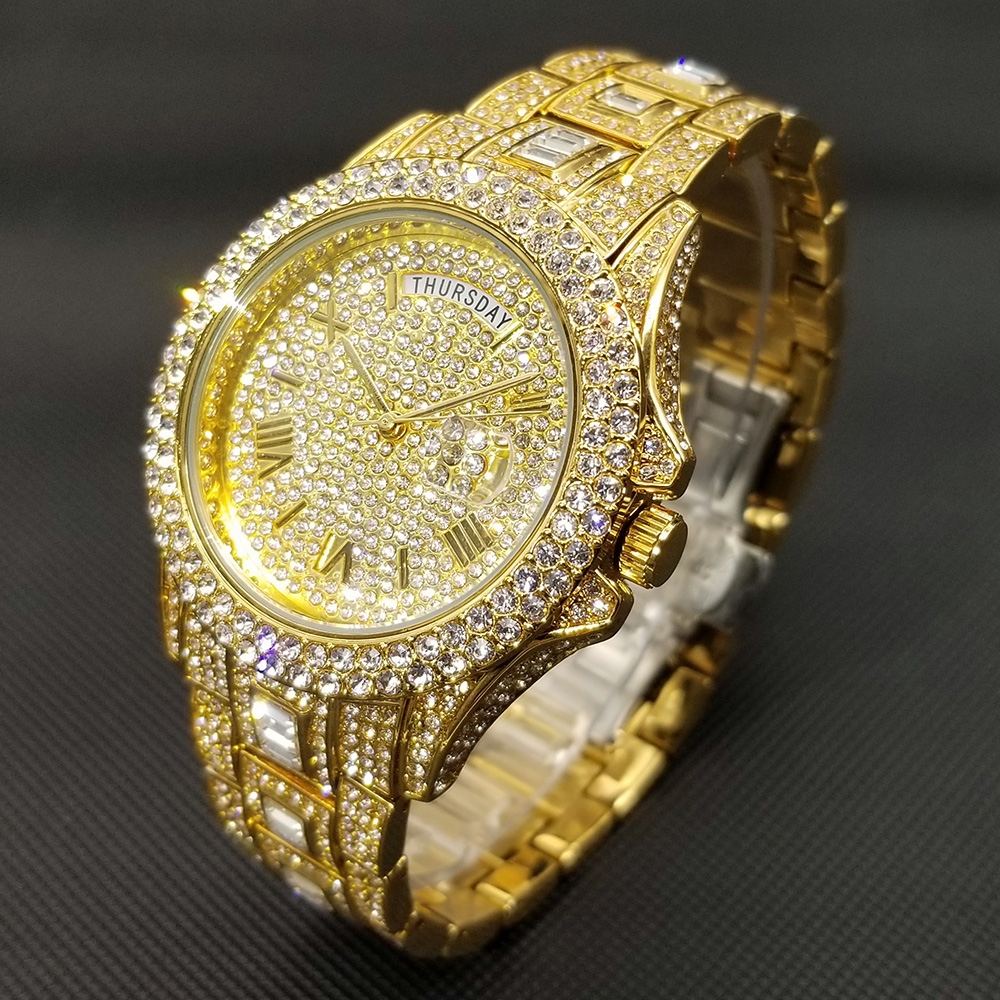 Men's Iced Out Day Date Watch – Hip Hop – detail 1