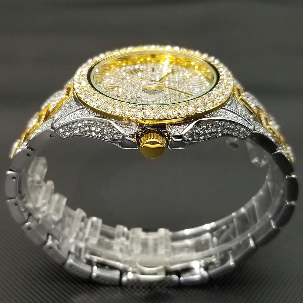 Men's Iced Out Day Date Watch – Hip Hop – detail 13