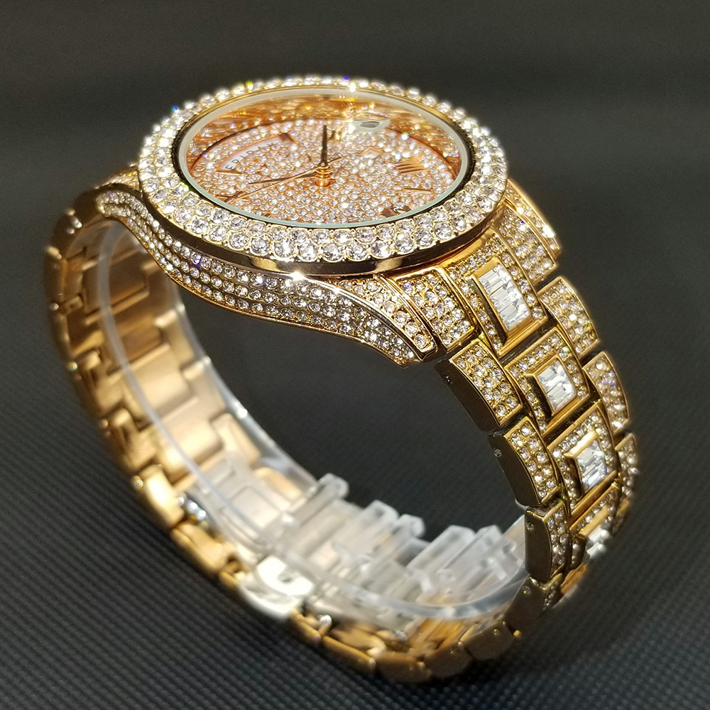 Men's Iced Out Day Date Watch – Hip Hop – detail 17