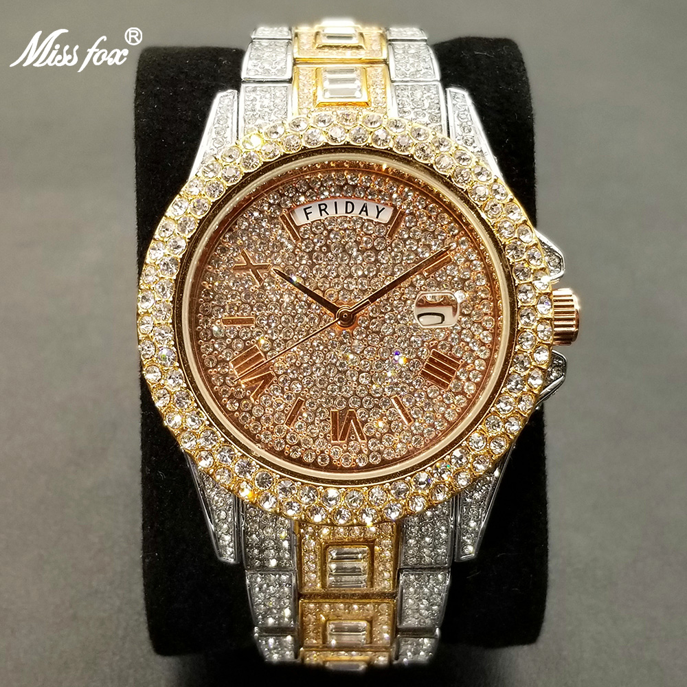 Men's Iced Out Day Date Watch – Hip Hop – detail 20
