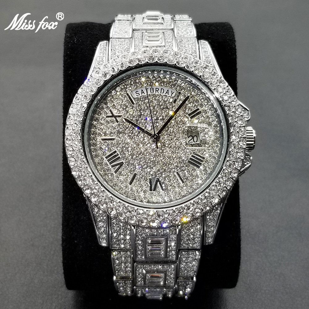 Men's Iced Out Day Date Watch – Hip Hop – detail 5