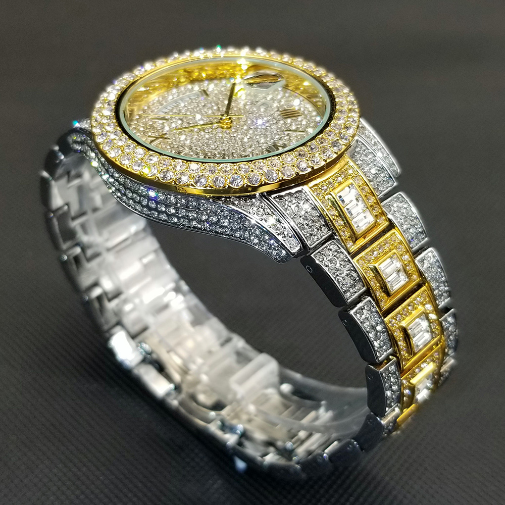 Men's Iced Out Day Date Watch – Hip Hop – detail 12