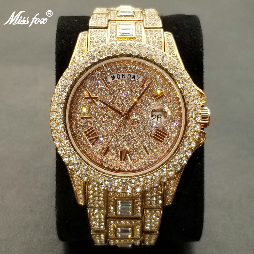 Men's Iced Out Day Date Watch – Hip Hop – detail 15