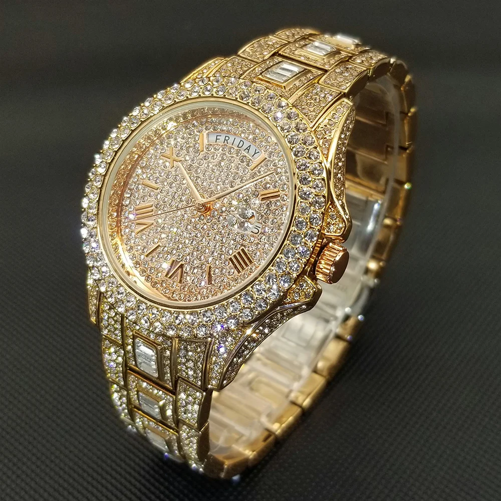 Men's Iced Out Day Date Watch – Hip Hop – detail 16