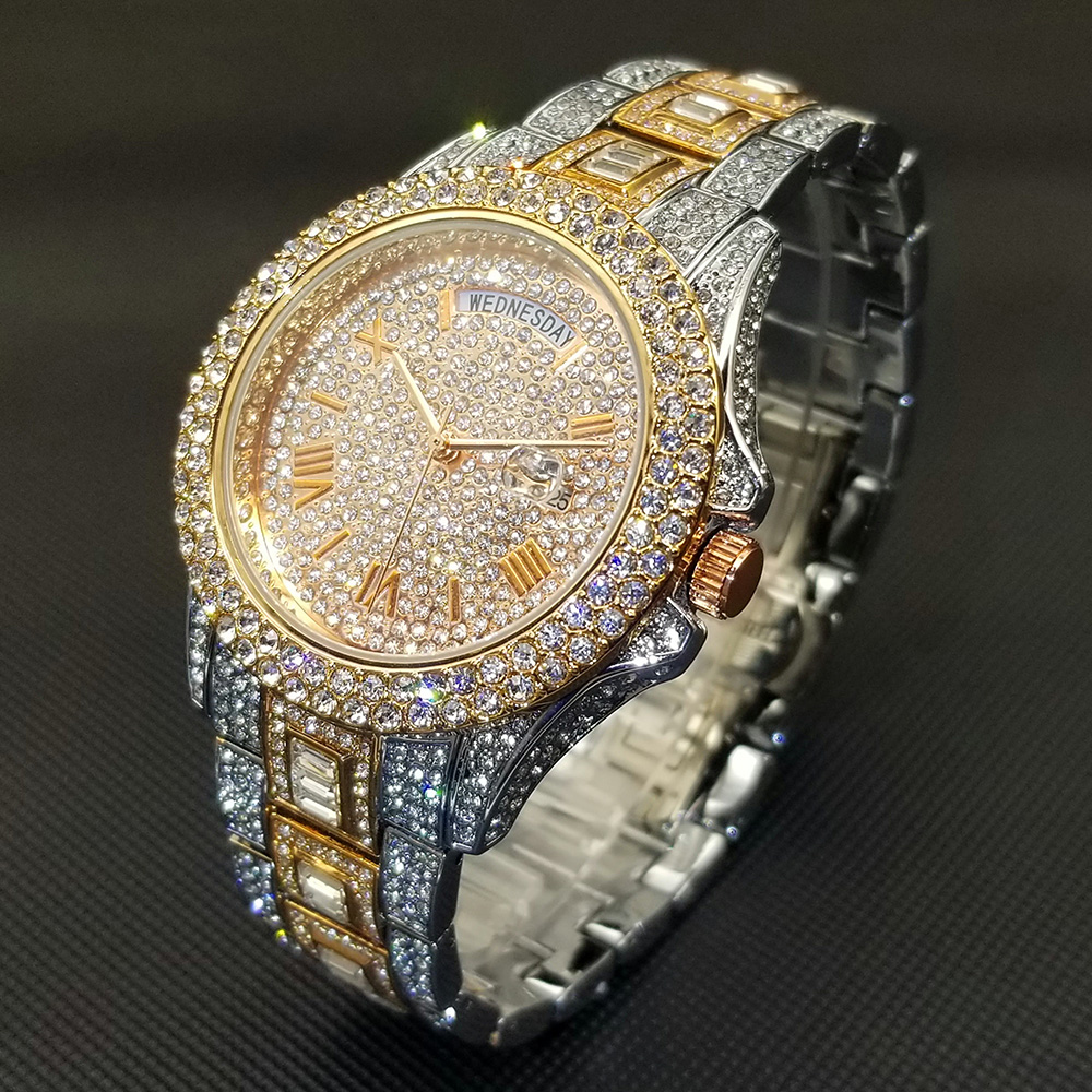 Men's Iced Out Day Date Watch – Hip Hop – detail 21