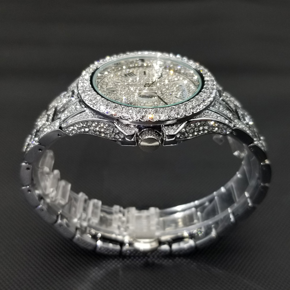 Men's Iced Out Day Date Watch – Hip Hop – detail 6