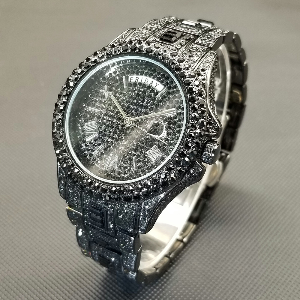 Men's Iced Out Day Date Watch – Hip Hop – detail 26