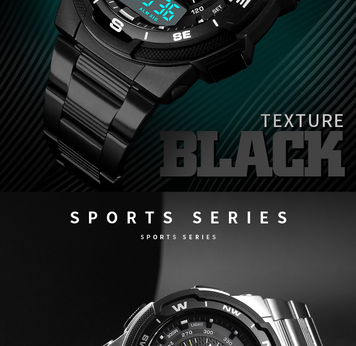 Men's Stopwatch Sports Watch – Steel Strap – detail 7