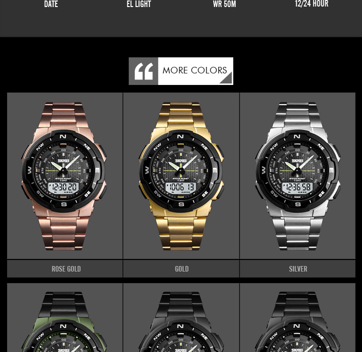 Men's Stopwatch Sports Watch – Steel Strap – detail 5