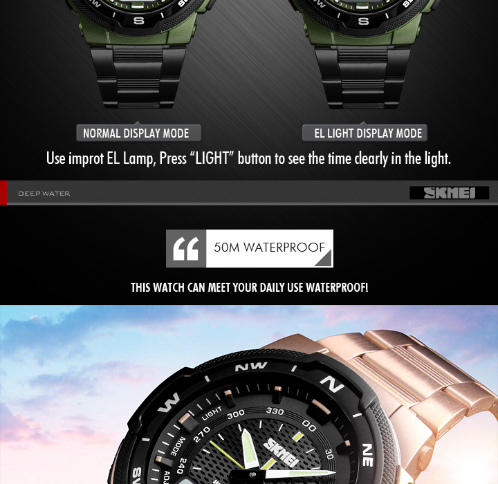 Men's Stopwatch Sports Watch – Steel Strap – detail 11