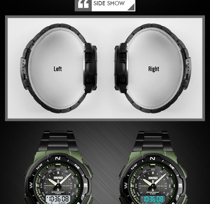 Men's Stopwatch Sports Watch – Steel Strap – detail 10