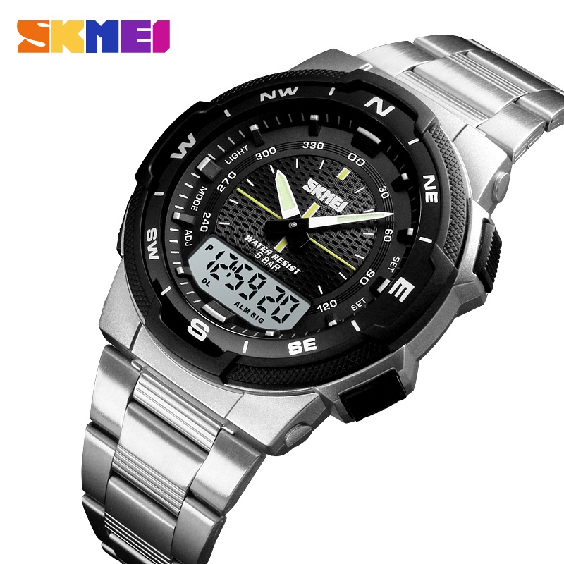 Men's Stopwatch Sports Watch – Steel Strap – detail 1