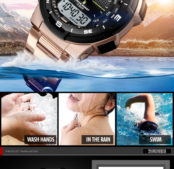 Men's Stopwatch Sports Watch – Steel Strap – detail 12