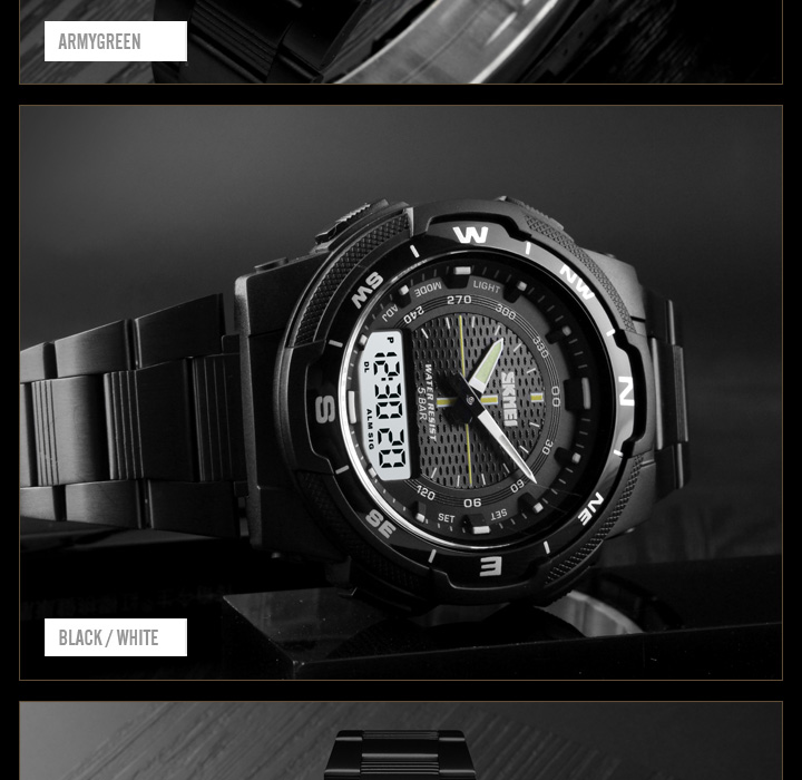 Men's Stopwatch Sports Watch – Steel Strap – detail 18