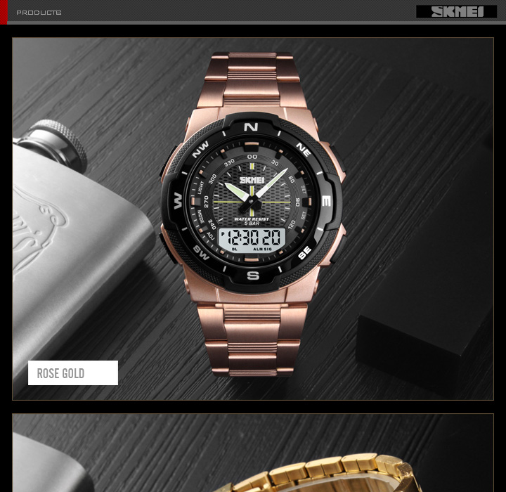 Men's Stopwatch Sports Watch – Steel Strap – detail 15