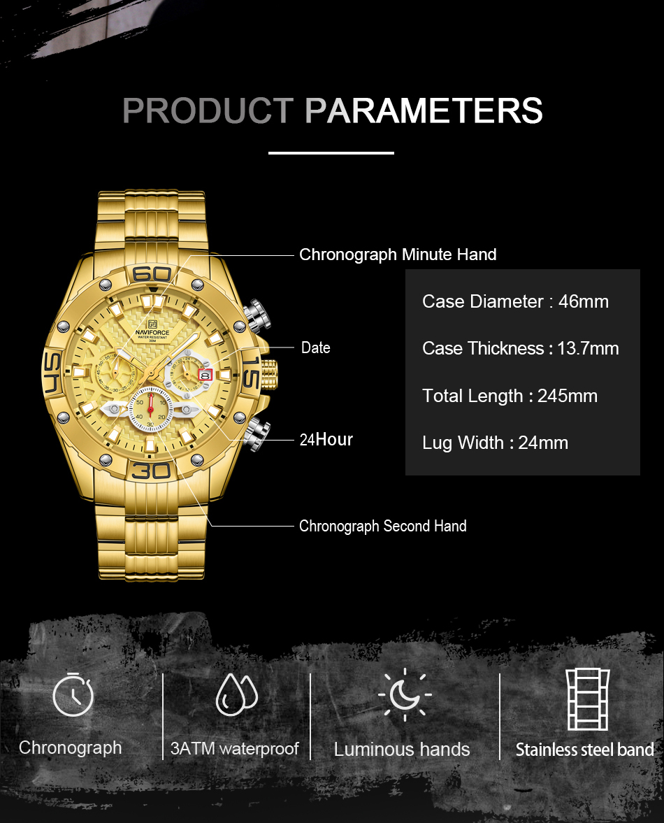 NAVIFORCE NF8019 Men's Chronograph Watch – detail 10