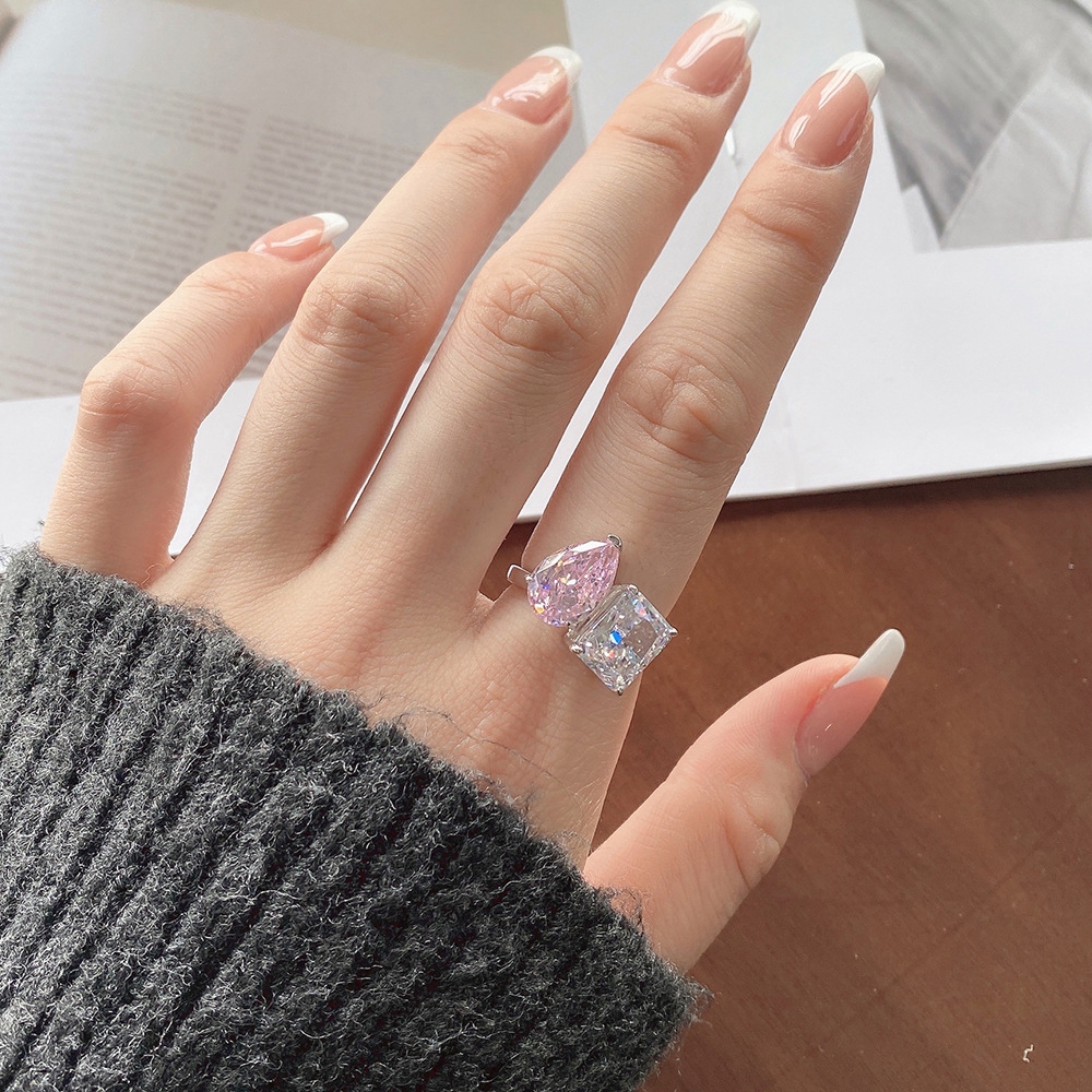 Crushed Ice Cut 8 × 12 mm Gemstone Ring – 925 Silver – detail 13