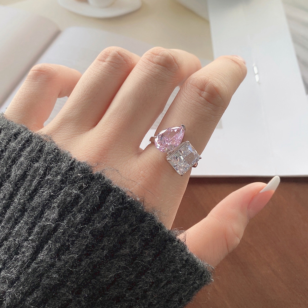 Crushed Ice Cut 8 × 12 mm Gemstone Ring – 925 Silver – detail 18