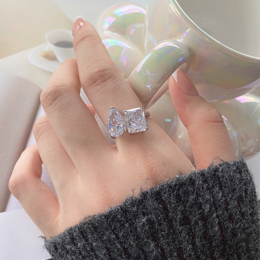 Crushed Ice Cut 8 × 12 mm Gemstone Ring – 925 Silver – detail 17