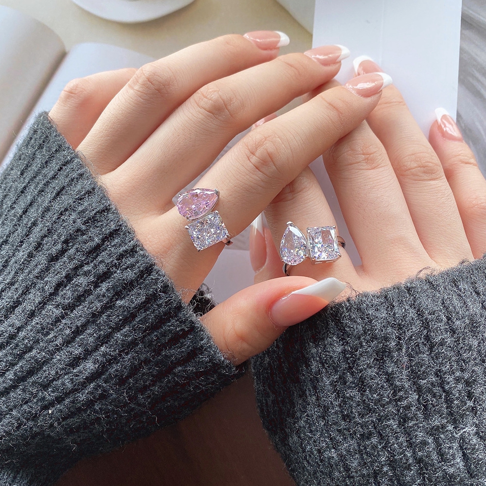 Crushed Ice Cut 8 × 12 mm Gemstone Ring – 925 Silver – detail 14