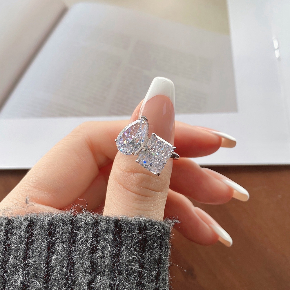 Crushed Ice Cut 8 × 12 mm Gemstone Ring – 925 Silver – detail 9