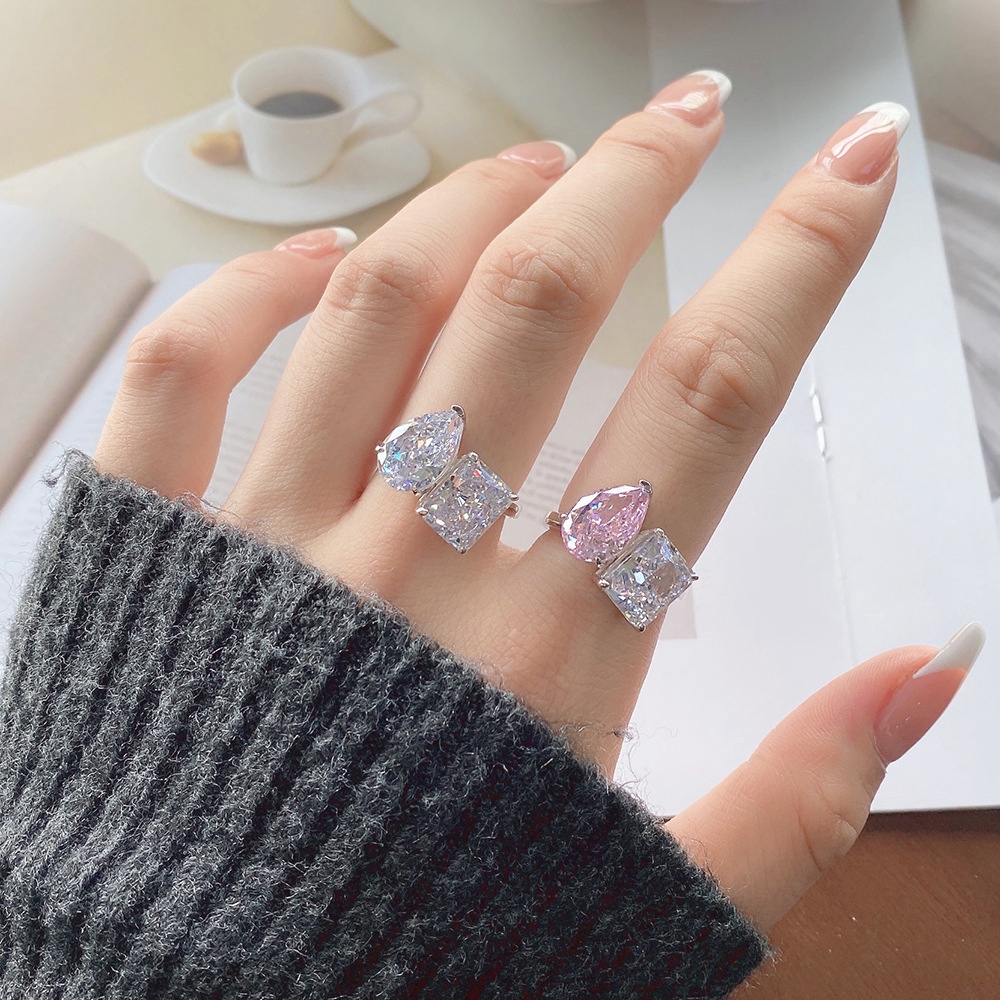 Crushed Ice Cut 8 × 12 mm Gemstone Ring – 925 Silver – detail 16