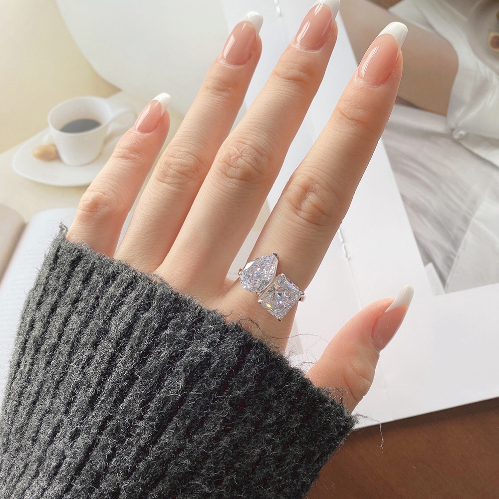 Crushed Ice Cut 8 × 12 mm Gemstone Ring – 925 Silver – detail 15