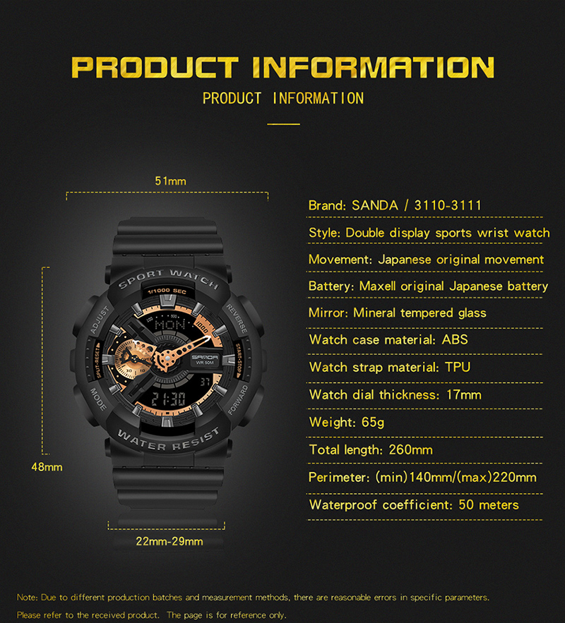 Men's LED Digital Outdoor Watch 3110 – detail 6