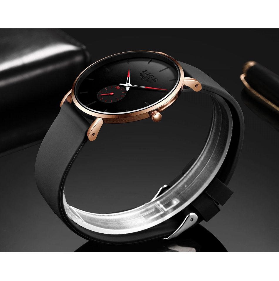 LIGE Men's Silicone Casual Watch – detail 14