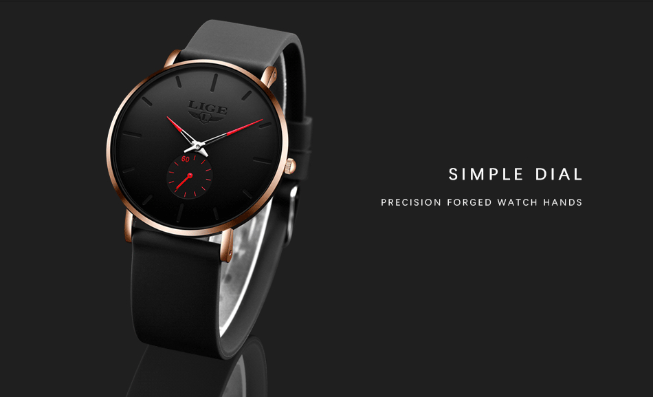 LIGE Men's Silicone Casual Watch – detail 4