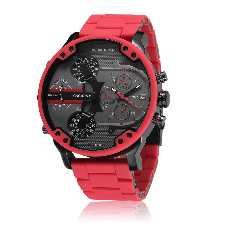 Cagarny 57 mm Gold Dual Time Military Watch – detail 9