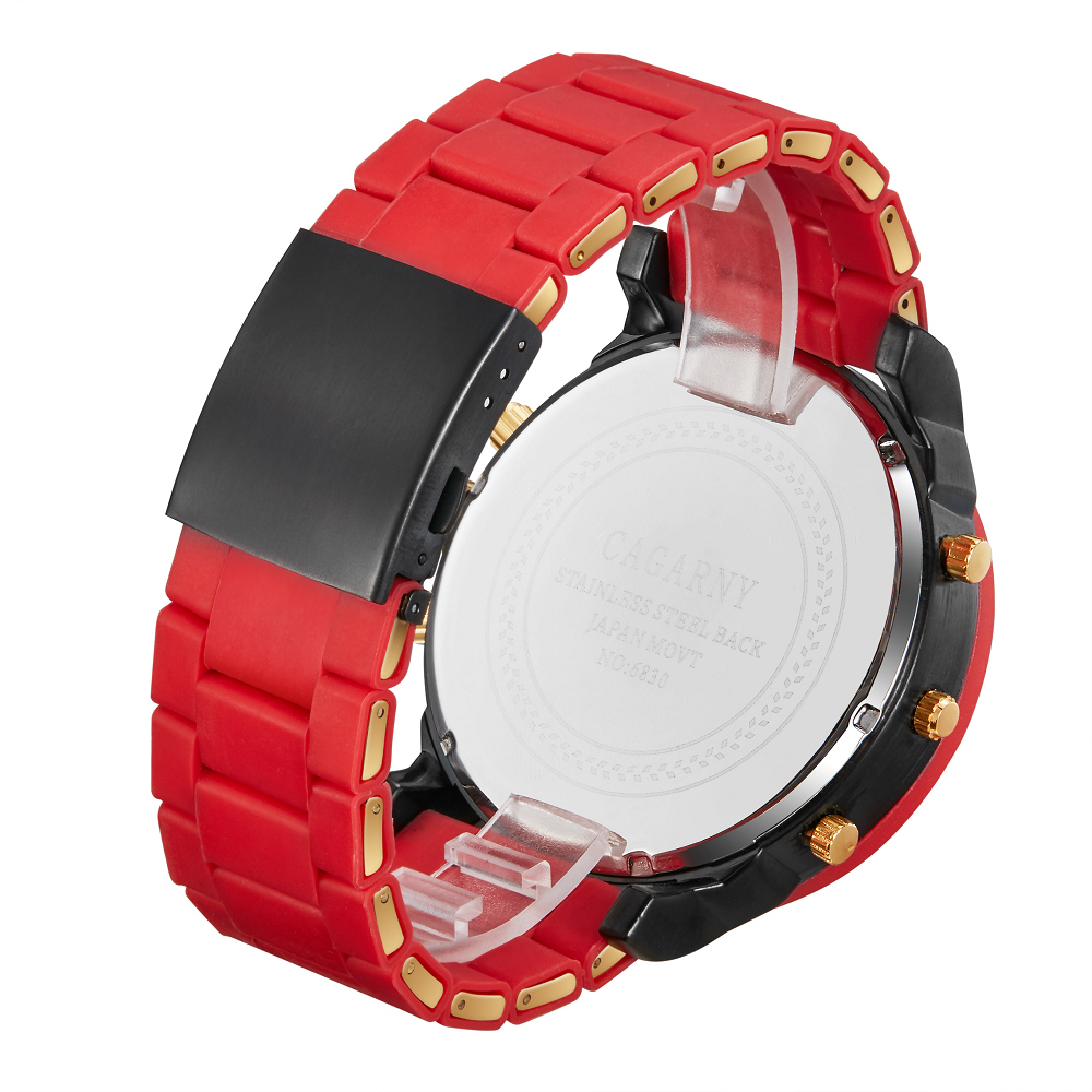 Cagarny 57 mm Gold Dual Time Military Watch – detail 7