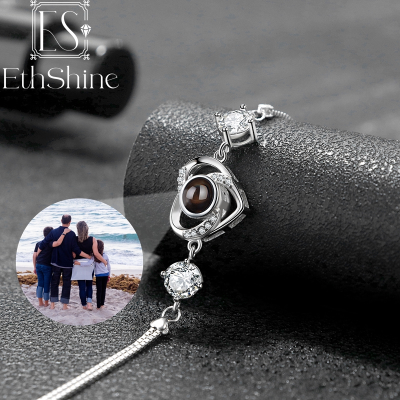 925 Sterling Silver Heart Photo Projection Bracelet – detail 4