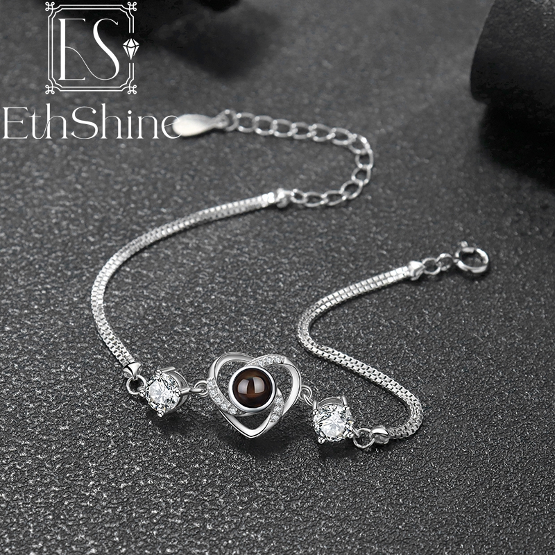 925 Sterling Silver Heart Photo Projection Bracelet – detail 6
