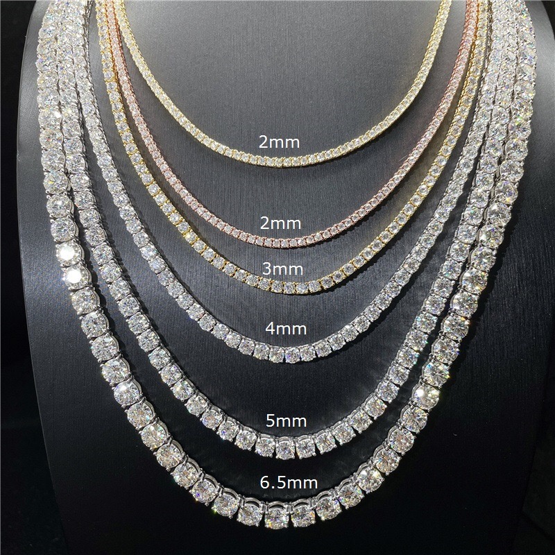 2 mm Moissanite Tennis Chain – Necklace or Bracelet, S925 – detail 7