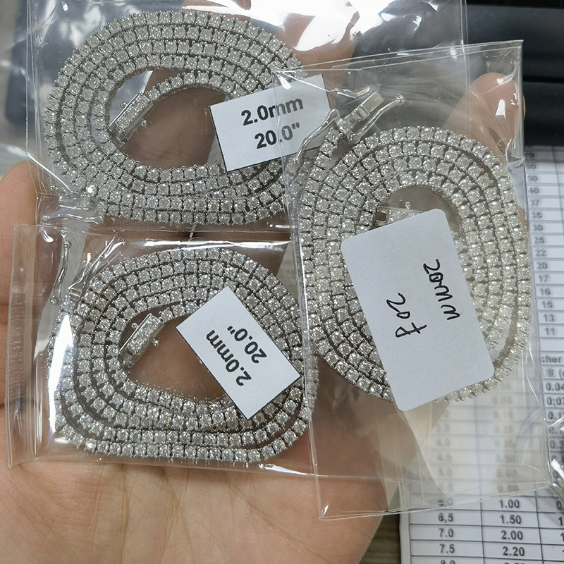 2 mm Moissanite Tennis Chain – Necklace or Bracelet, S925 – detail 22