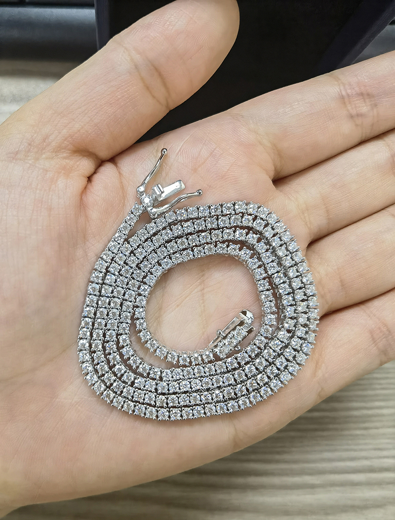 2 mm Moissanite Tennis Chain – Necklace or Bracelet, S925 – detail 19