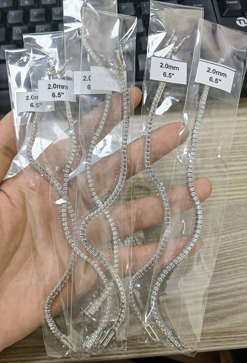 2 mm Moissanite Tennis Chain – Necklace or Bracelet, S925 – detail 21