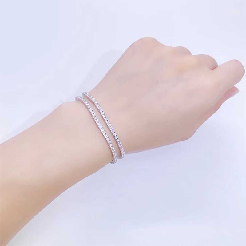 2 mm Moissanite Tennis Chain – Necklace or Bracelet, S925 – detail 15