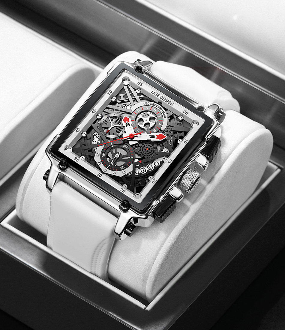 Men's Square Hollow Digital Sports Watch – Stopwatch – detail 21