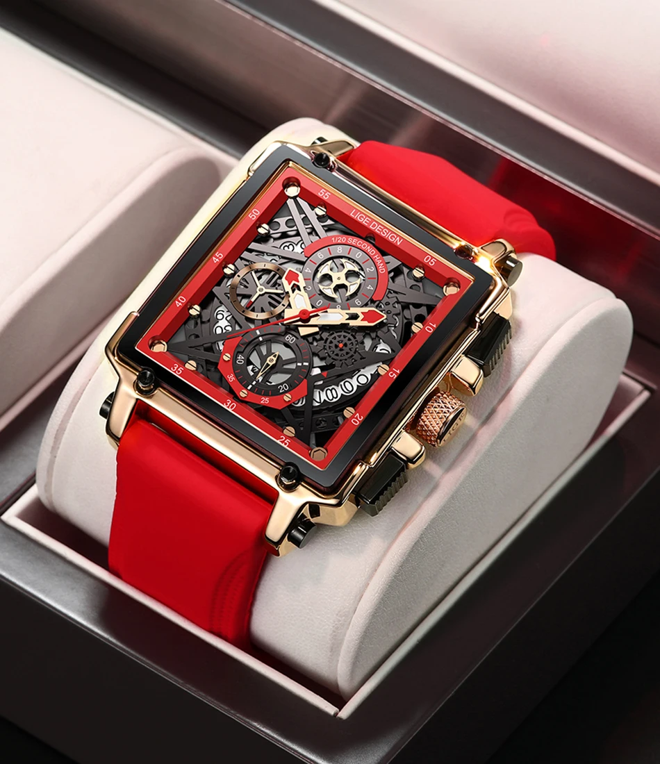 Men's Square Hollow Digital Sports Watch – Stopwatch – detail 13