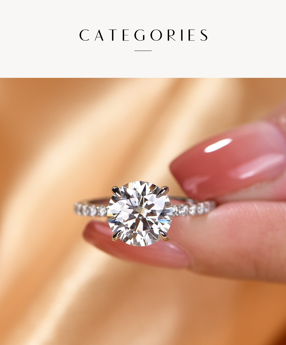 3 ct Round Moissanite Ring – 925 Silver or Solid 10K–18K Gold – detail 4