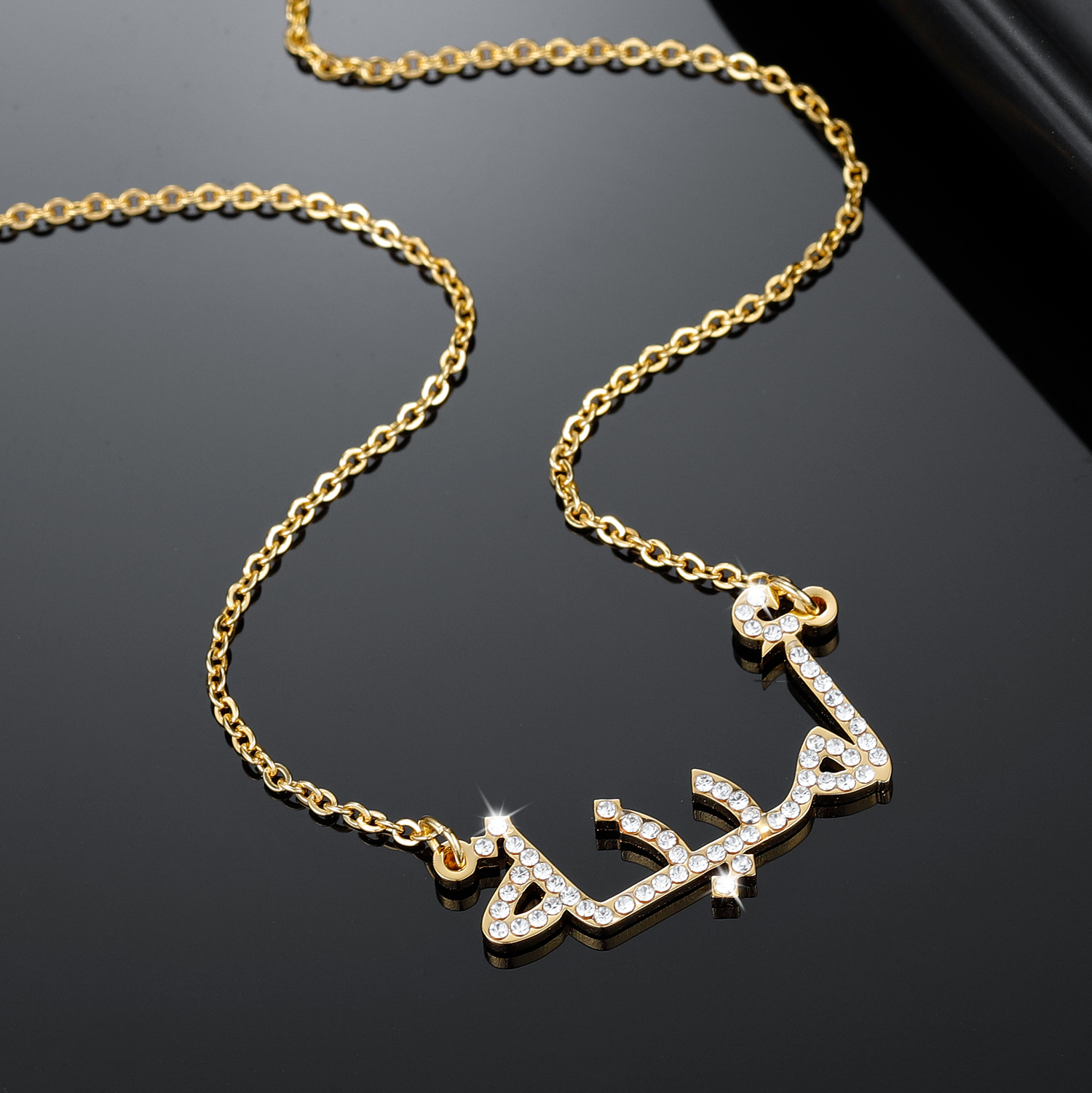 Iced Out Arabic Name Necklace – Stainless Steel – detail 5