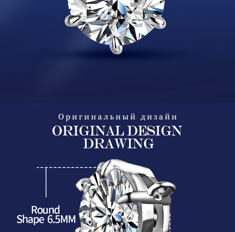 Moissanite Solitaire Pendant 1 ct or 2 ct – 925 Silver – detail 2