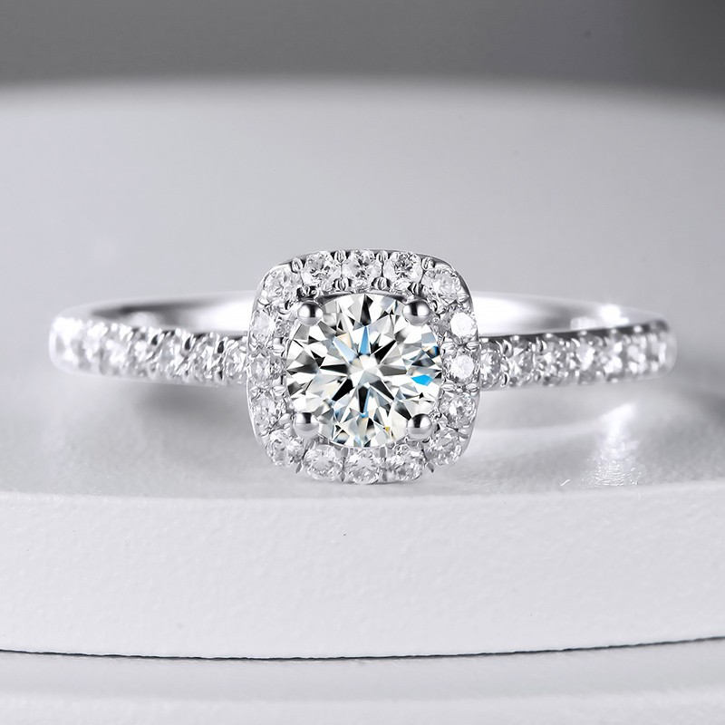 Moissanite Halo Engagement Ring 0.5–3 ct – 925 Sterling Silver – detail 10