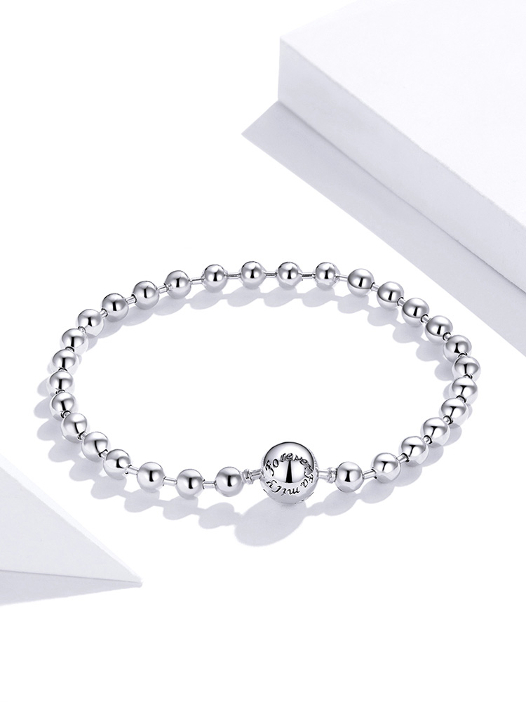 925 Sterling Silver Bead Chain Love Lock Bracelet – detail 10