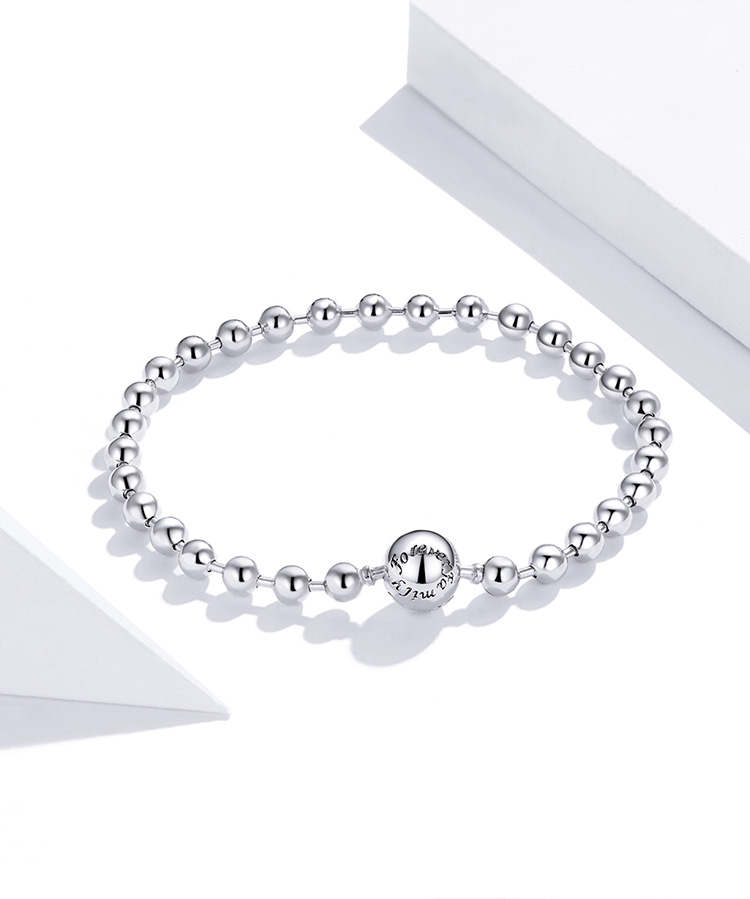 925 Sterling Silver Bead Chain Love Lock Bracelet – detail 16
